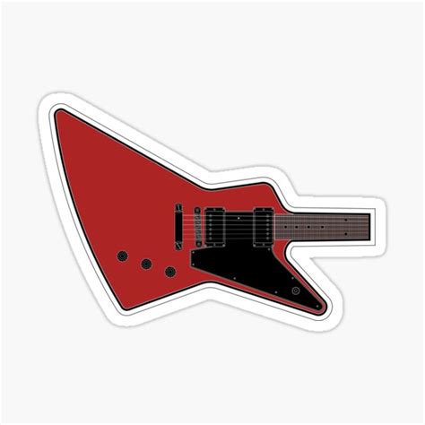 Gibson Explorer Electric Guitar Colored Line Drawing Sticker For Sale By Killerriffs Redbubble