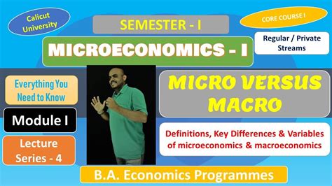 MICRO VERSUS MACRO MODULE I MICROECONOMICS I CORE COURSE