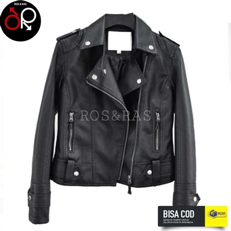 Jual Jaket Kulit Wanita Crop Rock N Roll K Semi Kulit Sintetis Jaket