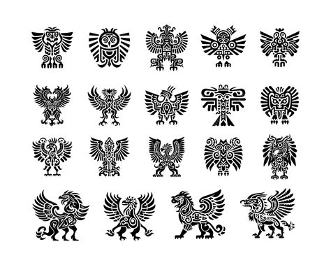 Premium Vector | Collection of griffin tattoo designs