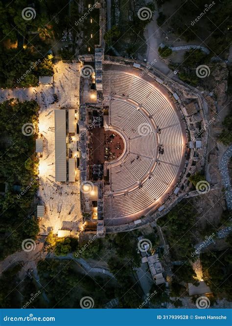 Odeon Of Herodes Atticus At The Acropolis Of Athens Stock Photo