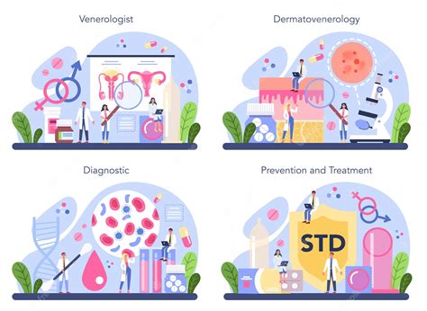 Premium Vector Venereologist Concept Set Professional Diagnostic Of Dermatology Disease