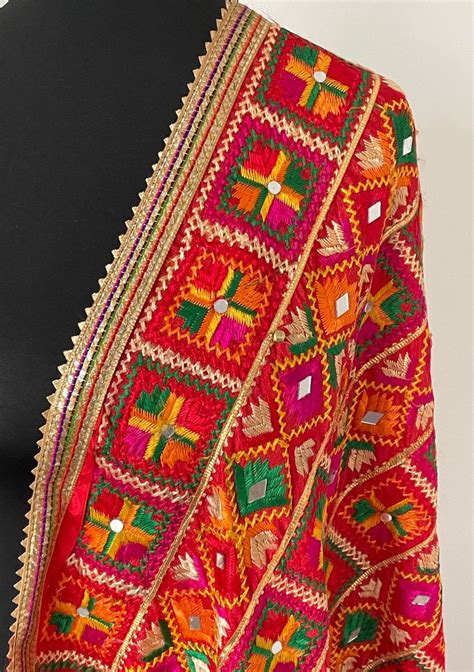 Phulkari Bagh Dupatta Fulkari Duppatta Chaddar Multi Punjabi Weddings