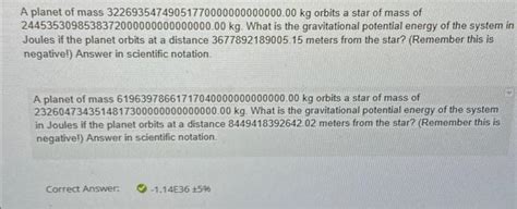 Solved A planet of mass 32269354749051770000000000000.00 kg | Chegg.com