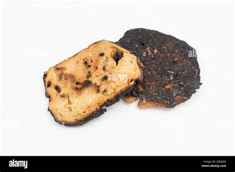 Bread Which Has Been Overcooked And Burnt To A Cinder On One Side For Acrylamide And Cancer