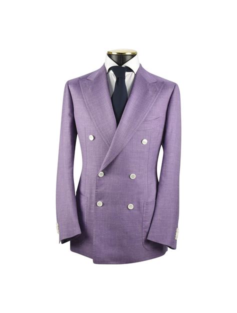 CESARE ATTOLINI Lilac Wool 200 S Silk Linen Blazer IsuiT