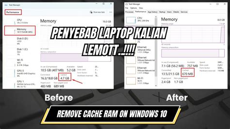 Cara Menghapus Cache Memory RAM Di Laptop Windows 10 YouTube