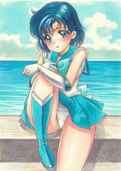 Traditional Copic Sailormoon セーラーマーキュリー：水野亜美「海岸」 Pixiv セーラー