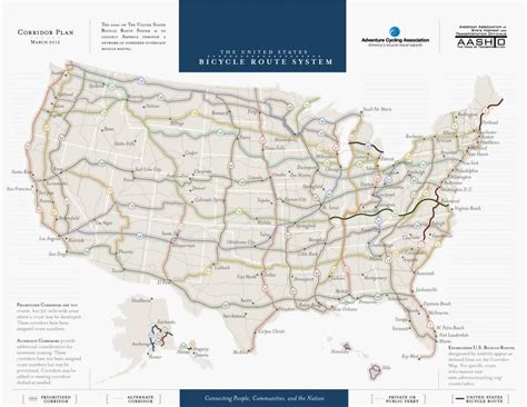 Usa Cycling Map United States Cycling Map Northern America Americas