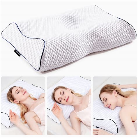 Cervical Contour Memory Foam Pillow: Neck Support Chiropractic Pillow ...