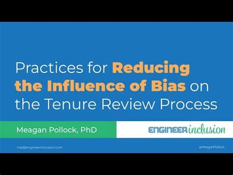 Practices For Reducing The Influence Of Bias On The Tenure Review