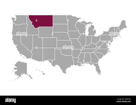 Map Of Montana Compared To The Other United States Of America Stock