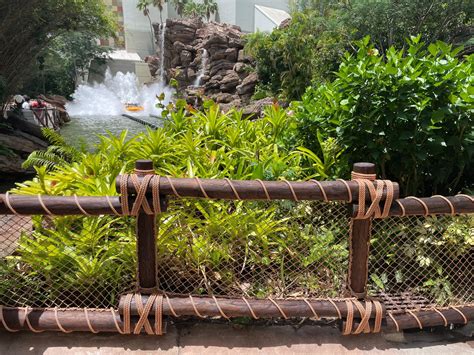 Construction Walls Down Revealing New Fencing Around Jurassic Park River Adventure At Universal