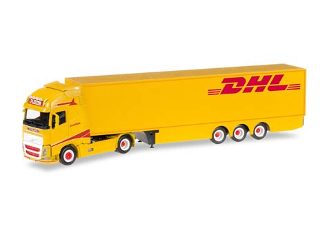 Herpa Volvo Fh Gl Xl Box Semitrailer Dhl Thijssen Nl