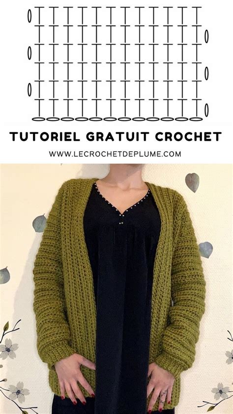 Modèle Veste au crochet Cardigan et Gilet Tuto Gratuit Lou Passion