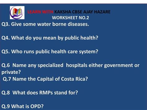 Role Of The Govt In Health Class 7th Civics PPT