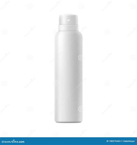 White Blank Cosmetic Spray Container Mockup Isolated On White Background Stock Vector