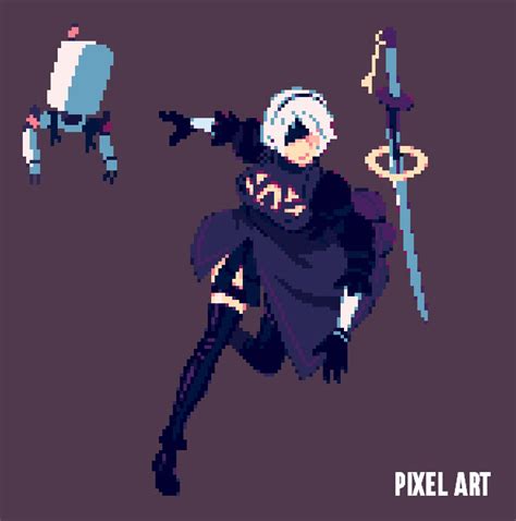 Artstation Nier Automata 2b Pixel Art