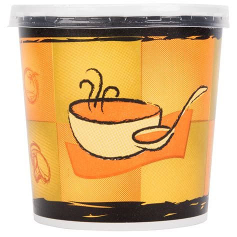 Huhtamaki 71848 Streetside Print 16 Oz Double Poly Paper Soup Hot