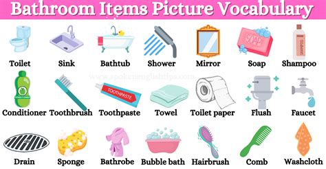 100 List Of Bathroom Vocabulary With Pictures