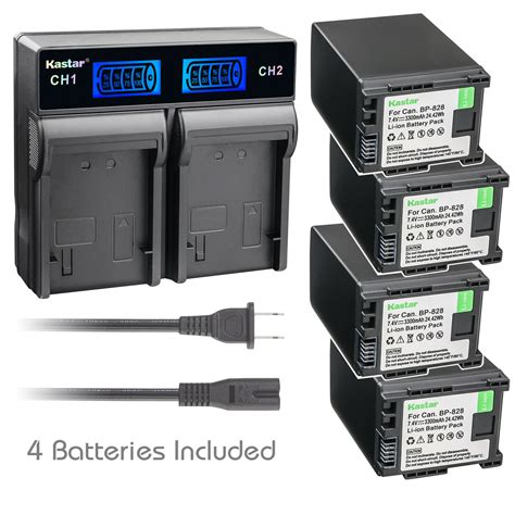 Kastar Battery LCD Rapid Charger For Canon BP 820 BP 828 Canon XA20