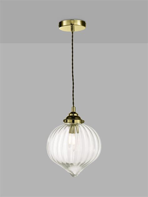 D R Mya Glass Ceiling Light Antique Brass