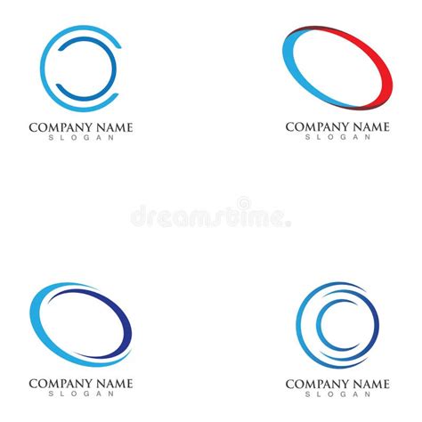 Blue Circle Ellipse Logo Design Stock Vector Illustration Of