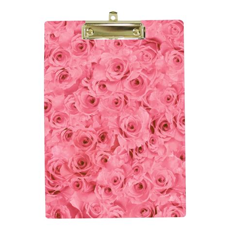 Hidove Acrylic Clipboard Pink Roses For Background Standard A4 Letter