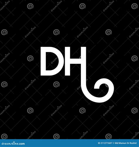 Dh Letter Logo Design On Black Background Dh Creative Initials Letter