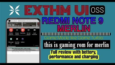 Best Gaming Rom For MERLIN Redmi Note 9 EXTHM UI This Rom