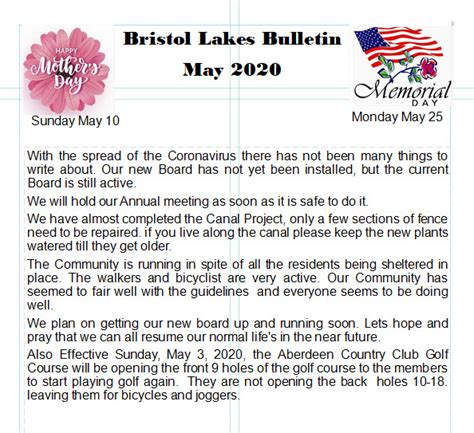 Bristol Lakes Bulletin - Bristol Lakes HOA