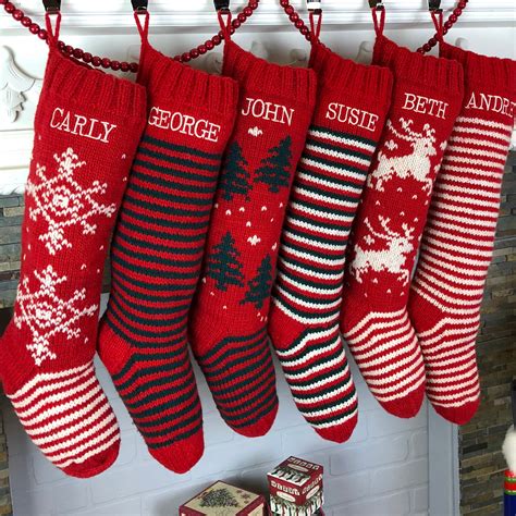 Christmas Stockings Personalized Knit Wool Fair Isle Stockings