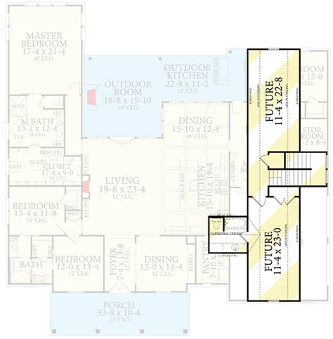 4 Bed French Country House Plan With Summer Kitchen 3507 Sq Ft