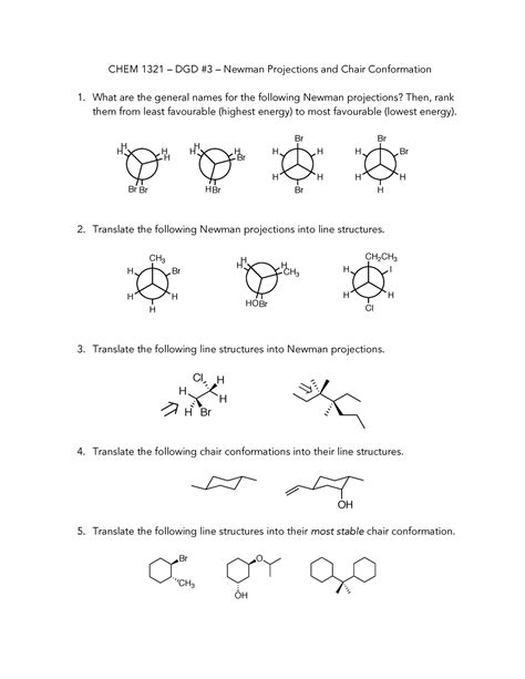 3 Newman Projections And Chair Conformation What Are The General