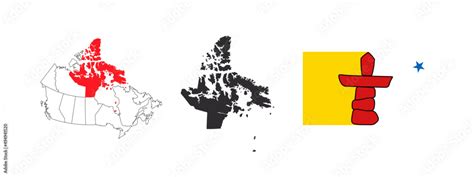 Map Of Nunavut Flag Of Nunavut Provinces And Territories Of Canada