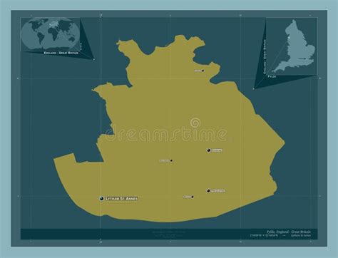 Fylde England Great Britain Solid Labelled Points Of Cities Stock