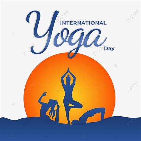 International Day Clipart Vector, International Yoga Day With Sun Logo ...