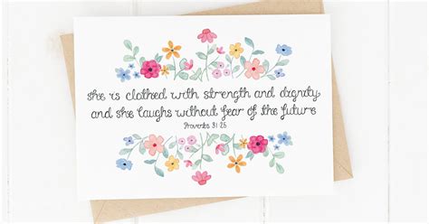 She Is Clothed In Strength And Dignity Card Cheerfully Given