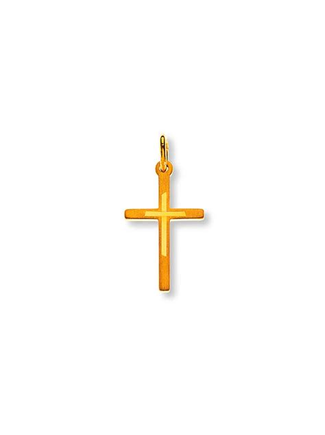 Kreuz Anhänger Gelbgold 18K 750 Matt online kaufen Natsumi Schmuck