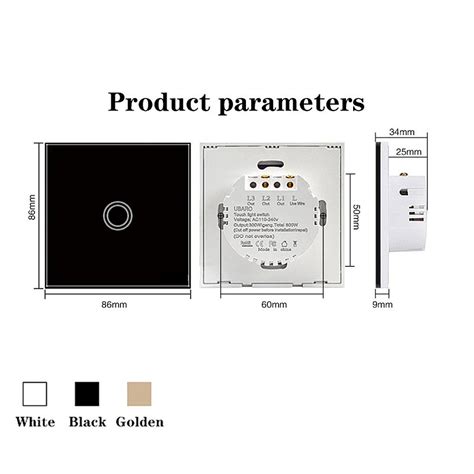 Kaufe Europäischer Touch Schalter AC100 240V LED