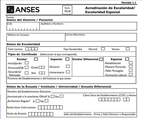 CÓMO IMPRIMIR EL FORMULARIO 2 68 ANSES