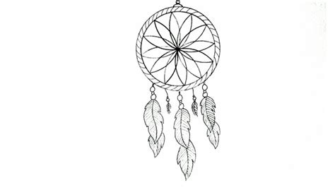 Easy Dreamcatcher Drawing Steps