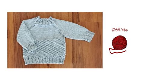 Babypullover RVO stricken Gr 62 68 Schritt für Schritt Anleitung