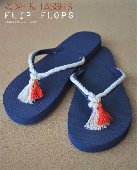 Diy Rope Tassel Nautical Flip Flops Diy Sandals Diy Slippers Diy