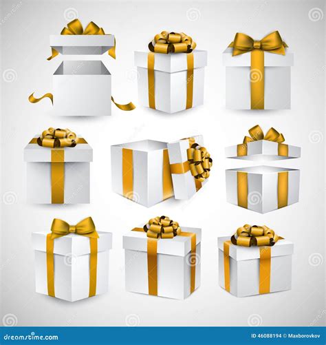 Set Of Realistic 3d Gift Boxes Stock Vector Illustration Of Design