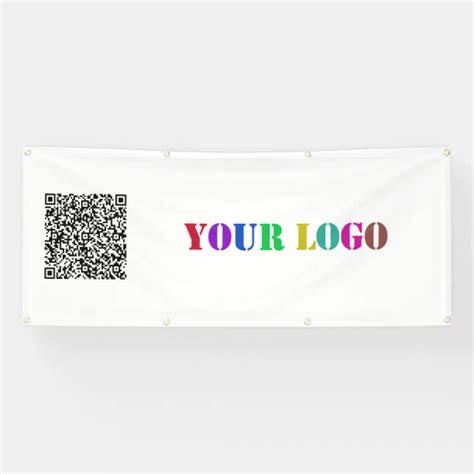 Your QR Code and Logo Business Promotional Banner | Zazzle