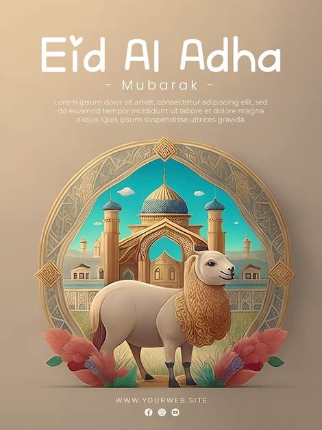 Modelo De Cartaz De Sauda O Eid Al Adha Psd Premium