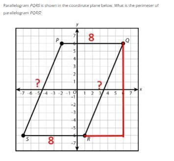 Parallelogram Pqrs Is Shown In The Coordinate Plane Below What Is The