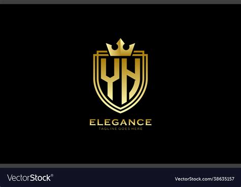 Initial Yh Elegant Luxury Monogram Logo Or Badge Vector Image