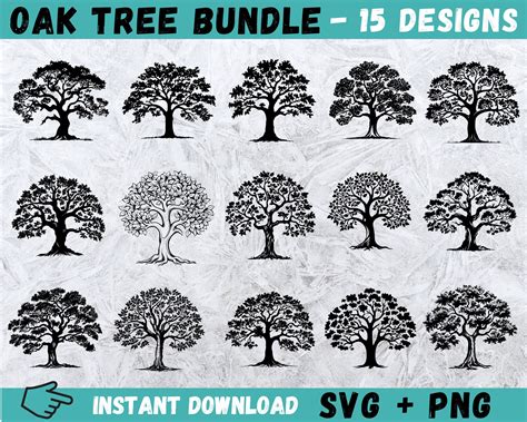 Oak Tree Svg Tree Svg Big Tree Svg Oak Tree Cricut Oak Svg Outdoor Svg